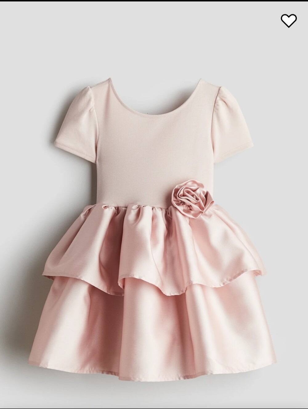 H&M Blush Pink Satin Party Dress with Rosette